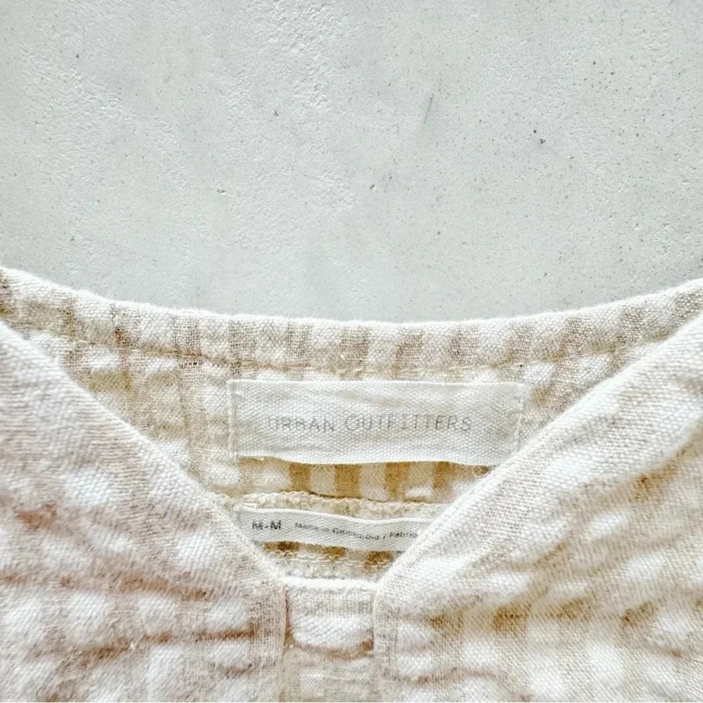 Urban Outfitters || Why Not Seersucker Mini Dress Ivory Medium - Picture 5 of 8